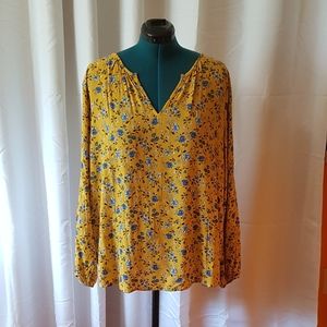 OLD NAVY FLORAL POPOVER BLOUSE